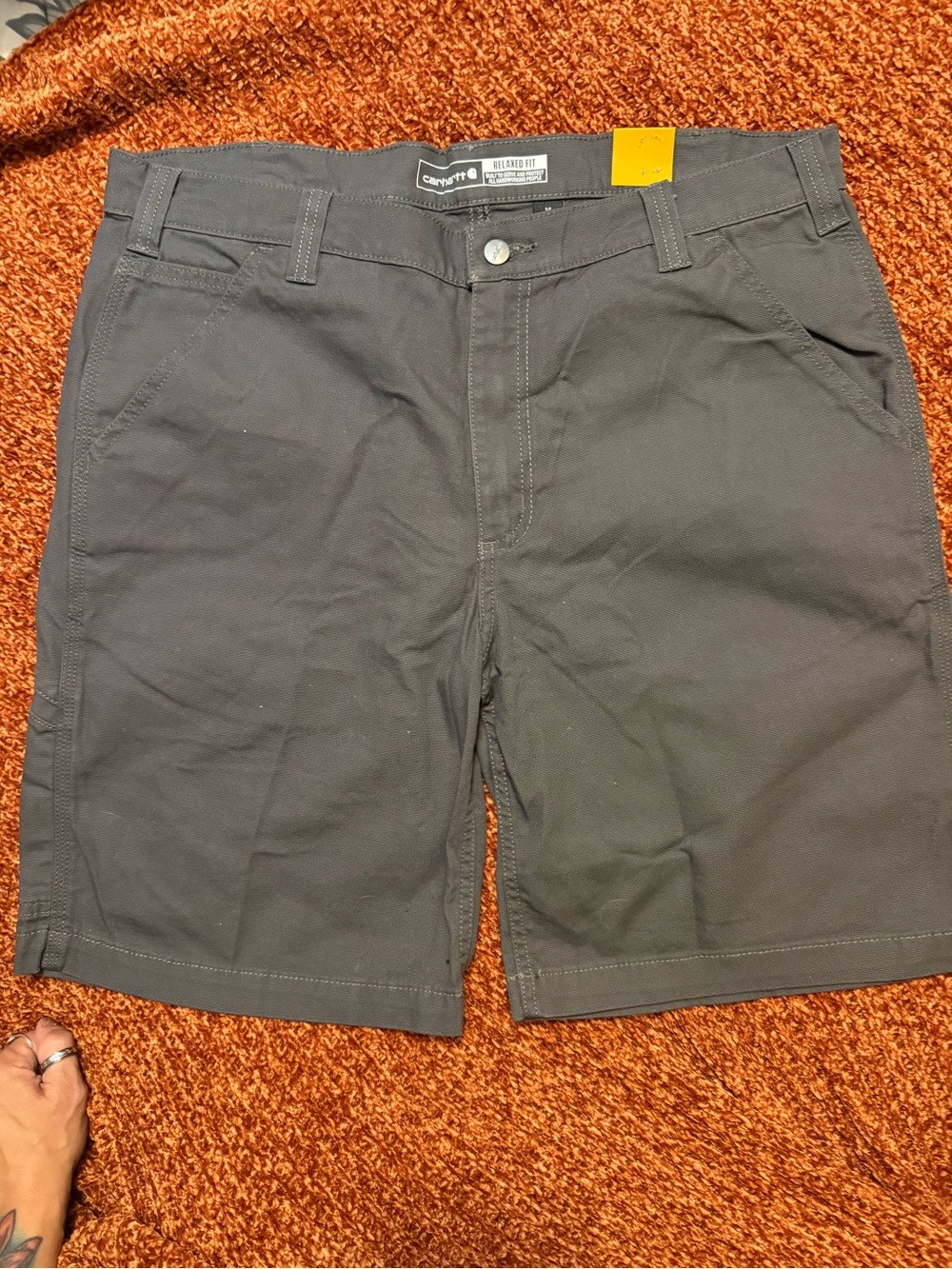 Carhartt Men's Flat Front Charcoal Work Shorts